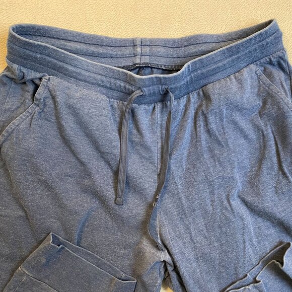 Tek Gear Mens Jogger Pants Large In Blue Heather Cotton-Polyester Blend Drawstri - Picture 7 of 8